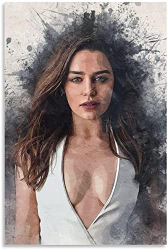 Shenywell Leinwand Bilder Emilia Clarke Poster Dekoration Wohnzimmer Wohnkultur Schlafzimmer 60x90cm Kein Rahmen