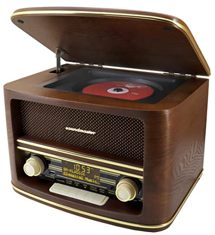 Soundmaster NR961 Nostalgie Stereoanlage mit CD-Player MP3 DAB+ Digitalradio USB Bluetooth Streaming AUX-IN Equalizer Retro Kompaktanlage