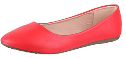 Elara Damen Ballerina Bequeme Slip Ons Flach Chunkyrayan DY-10A Red-42