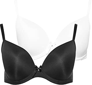 Yours 2 Pack Curve White & Plunge Microfibre Bras - Women's - Plus Size Curve