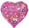 Folienballon mit rosa Herzen, zum Muttertag, 45 cm