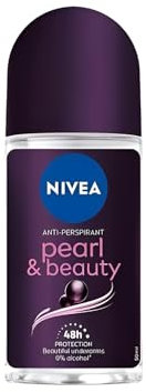 Nivea Pearl & Beauty Black Roll-on Deodorant Antiperspirant Care for All Skin Types With Precious Black Pearl Extracts, Softens the Skin, 50 Ml (Pack of 5)