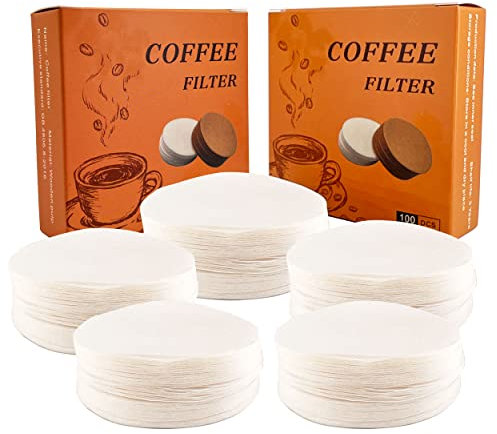 NEOUZA Lot de 500 filtres ronds en papier pour machine à expresso, porte-filtre à moka non blanchi jetable (53 mm)
