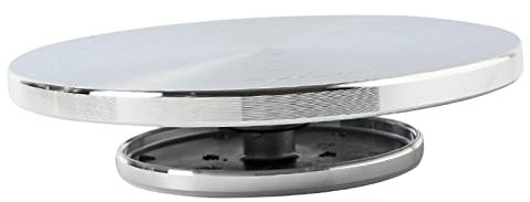 LOVIVER Sculpting Wheel Clay Banding Turntable Pottery Stand 20cm, Argent, 16cm