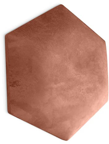 Muralo Samt Wandkissen Hexagon Stoff Polsterpaneel Schlafzimmer Wohnzimmer Bett Wandpolster Bettkopfteil Lendekissen Modern Luxus Gepolstert Polster Paneel (Altrosa, 40 cm x 35 cm)
