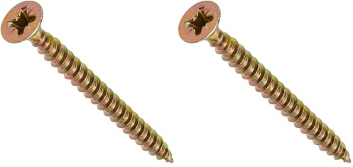 ForgeFix Multi-Purpose Single Thread Screws | 4.0 x 45mm | Zinc Yellow Passivated | Box 200 (Pack of 2)
