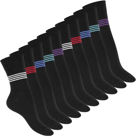 Celodoro Damen Motivsocken (10 PAAR) Süße Muster Crew Socken Recycelte Baumwollfaser