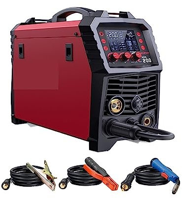 Saldatore Saldatrice MIG 6 IN 1, filo animato FLUX MIG gas inerte MMA Lift TIG supporto bobina pistola/saldatura a punti for uso domestico, saldatrice