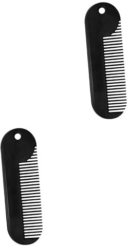 Beaupretty 2pièces Peigne à Barbe Alliage De Zinc Portable Pour Hommes Accessoire De Coiffure Pratique Et Gadget De Salon Noir