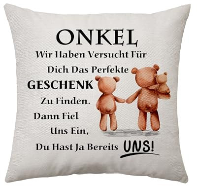 Aconesong Beste Onkel Geschenk von Nichte Neffe Kissenbezug Geschenke für Onkel Männer Geschenk für Vatertag Hochzeit Weihnachten Geburtstagsgeschenk für Onkel Deko 45 x 45 cm (Onkel-Uns)