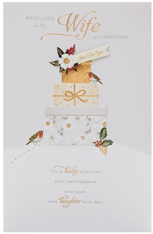 UK Greetings Weihnachtskarte für Ehefrau - Anspruchsvolles Design