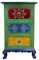 Oriental Galerie Kommode mit Schubladen Indien Nachtkonsole Schrank Schränkchen Schubladenschrank Grün Bunt Model Chadna 75 cm