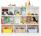 DREAMADE Kinderregal mit 8 Fächern, Bücherregal für Kinder aus Holz, Aufbewahrungsregal Spielzeugschrank Kinderzimmer Möbel, Spielzeugregal für Kinderzimmer Wohnzimmer, 122 x 32 x 93cm (Weiß)