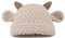 CORIRESHA Unisex niedliche Hörner Bärenohren Beanie Winter Häkelmütze Tierliebhaber Geschenk, Beige, Einheitsgr��e