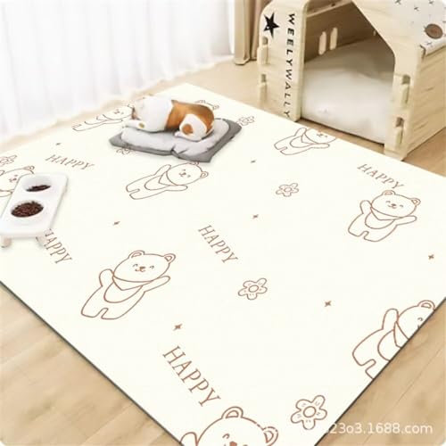RUGMRZ Outdoorteppiche Bettvorleger Cartoon-Bär Modern Grau 100X160Cm Bettvorleger Schlafzimmer rutschfest