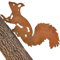 NAROSEBE Rostiges Eichhörnchen, Baumstecker Gartenstecker Eichhörnchen Rost, Metall Rostfiguren Garten Tiere, Deko Rostoptik Draußen Tiere, Rost Deko Aussen zum Schraube in Holz, 32cm & 23cm