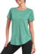 Deaviya Sport T-Shirt Damen, Kurzarmshirt Frauen, Workout Tops Rundhalsausschnitt Athletisch Lässig Laufen Yoga Fitness T-Shirts Locker (DE/NL/SE/PL, Alphanumerisch, 3XL, Hellgrün)