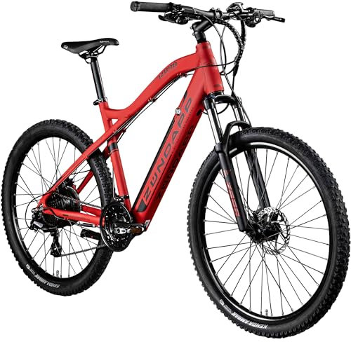 ZÜNDAPP Z898 E-Bike E Mountainbike 27,5 Zoll Pedelec 170-190 cm Hardtail MTB 10 Gang Elektro Fahräder Scheibenbremsen (rot, 48 cm)