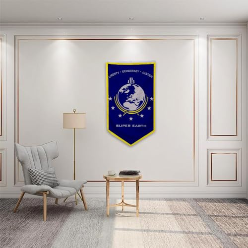 Yanbooch Super Earth Banner Flagge Poster Männerhöhle Schlafzimmer Home Office Party Dekor 76,2 x 127,7 cm Blau (B)