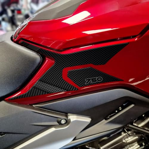 ADESIVO RESINATO EFFETTO 3D, PER MOTO COMPATIBILE CON HONDA NC 750X 2021-2023 NERO (PROTEZIONI LATERALI)