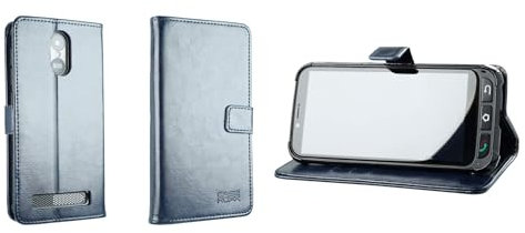 caseroxx Bookstyle Handytasche für SPC Zeus 4G / Zeus 4G Pro in blau – Klapphülle mit Kreditkartenfächern, Magnetverschluss, Standfunktion & Rundumschutz für Display und Gehäuse
