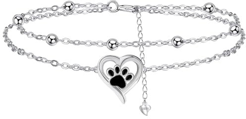 Yinsen Hundepfote Armband Damen 925 Sterling Silber Schmuck Geschenk für Mutter, Tochter, Frau oder Freundin zum Geburtstag, Muttertag