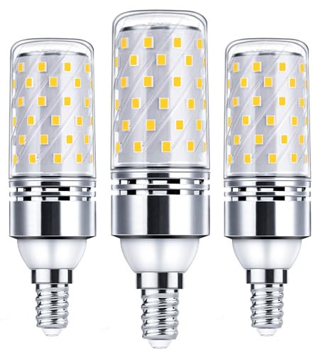 EvaStary E14 LED Warmweiß, 12W Warmweiß 3000K LED Leuchtmittel, entspricht 120W Glühbirne, 1450LM E14 Lampe, nicht Dimmbar, kleine Edison Schraube für Kronleuchter, Designerlampe, 3 Stück