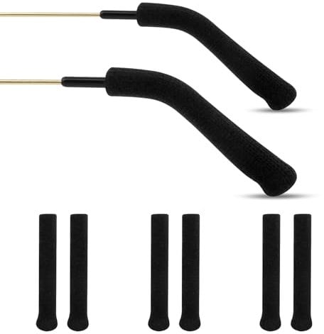 MXTIMWAN Ferma Occhiali,3 Paia Copertura Aste per Occhiali Antiscivolo Gancio,Cuscinetti Antiscivolo per Le Orecchie Degli,Cuscinetti Auricolari in Maglieria Accessori per Occhiali Antiscivolo,Nero