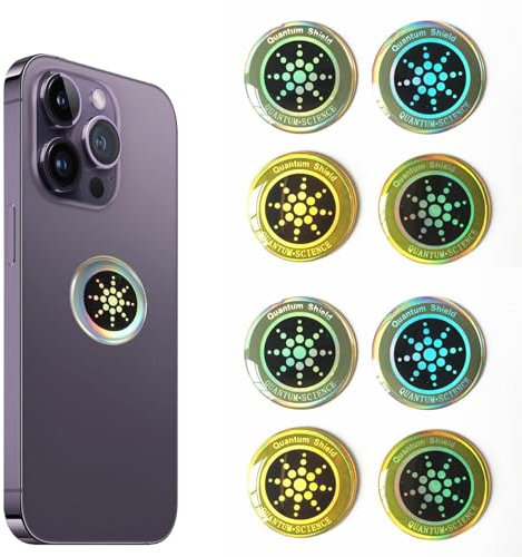 8 Stück Strahlenschutz Handy, Handy Strahlenschutz, Anti-Strahlungs-Aufkleber, Anti-Strahlenschutz, Telefon Strahlenschutz Aufkleber für Mobiltelefone, Laptops, Tablet-Computer (Golden+Silber)