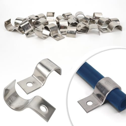 30 stk Kabelschellen,Hochleistungs Einzelloch Kabelschellen Metall, Kabelhalter Kabelclips Für Kabel Unterputz Installation Ø 20 mm,Edelstahl Rohr Rohrschelle (Ø 20)