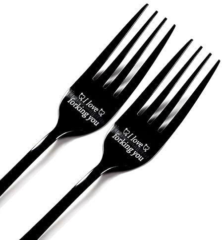I Love Forking You Dinner Forks,Funny Engraved Forks, Stainless Steel Table Forks, Gifts for Boyfriend, Wife