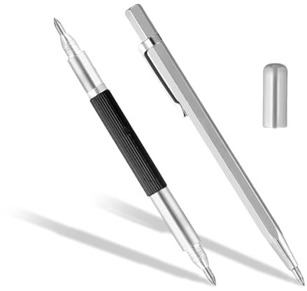 2 Piezas Trazador de Grabado, Punta de Acero de Tungsteno y Bolígrafo de Carburo, Marcador Metal de Carburo de Tungsteno, Punta de Trazar para Metal, para Vidrio, Cerámica, Metal