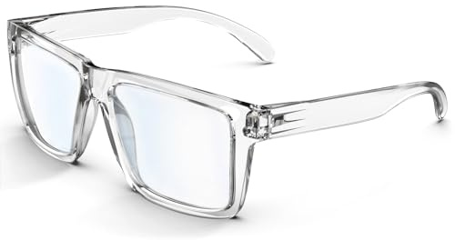 MAXJULI Blue Light Glasses XXL Size Double Extra Large Z87 for Big Wide Heads Men 8228 (Clear)