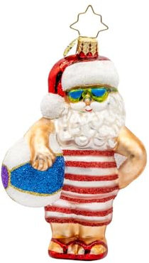 Christopher Radko Handgefertigter europäischer Glas-Weihnachtsbaumschmuck, Weihnachtsmann nimmt ein Bad