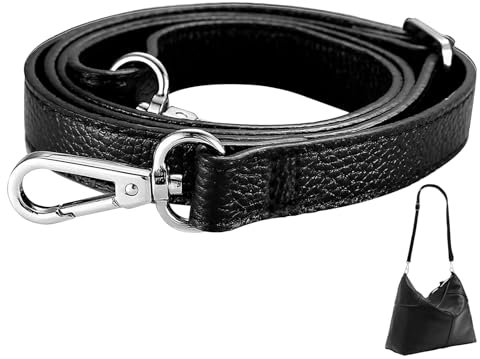 DONOONIS Schulterriemen für Taschen,Verstellbarer Damen Leder Schulterriemen,Schultergurt für Taschen Schwarz,Taschenriemen Ersatz 85–150 cm Gurt Riemen für Brieftaschen Umhängetaschen Taschengurt
