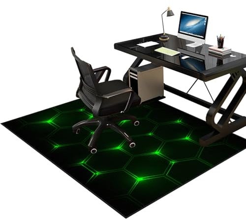 Tkuhknag Gaming bürostuhl unterlage Teppich-Stuhlmatte Gaming Teppich für Stuhl Bodenschutzmatte Teppich 60 x 90 cm Stuhlunterlage Gaming Bürostuhl Stuhlmatten Schreibtischstuhl Unterlage für Parkett