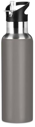Iron Gray Stainless Steel Water Bottle 20 Oz, BPA-Free Sport Water Bottle Insulated Leakproof Water Bottles