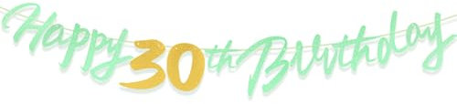 Sage Green Gold 30th Birthday Decorations Banner for Men Women , Happy 30th Birthday Sage Green Gold Banners Her Him Party Supplies Decorations