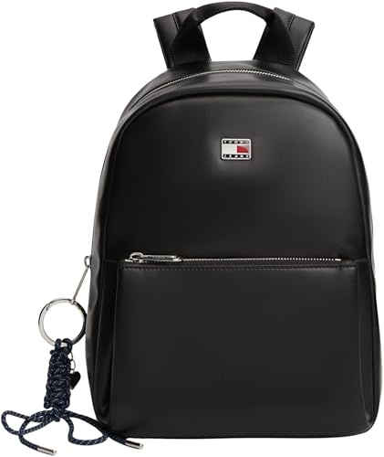 Tommy Jeans Damen Rucksack City Charm Dome mit Anhänger, Schwarz (Black), Einheitsgröße