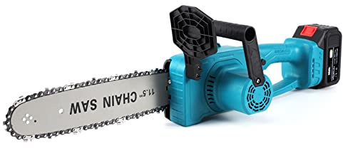 Tischsäge, 12-Zoll-Akku-Elektrosäge Kettensäge Bürstenloser Motor Holzbearbeitungs-Holzschneider Pruning Garden Tool for 18-V-Batterie(Two big battery)