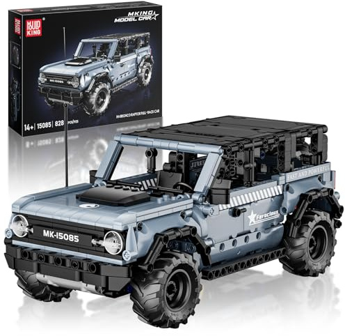Mould King 15085 Technik Bausteine SUV Offroad Pickup mit Rückziehmotor Klemmbausteine Offroad Geländewagen Klemmbausteine Set MOC Kompatibel mit Andere Marken(828 Teile)