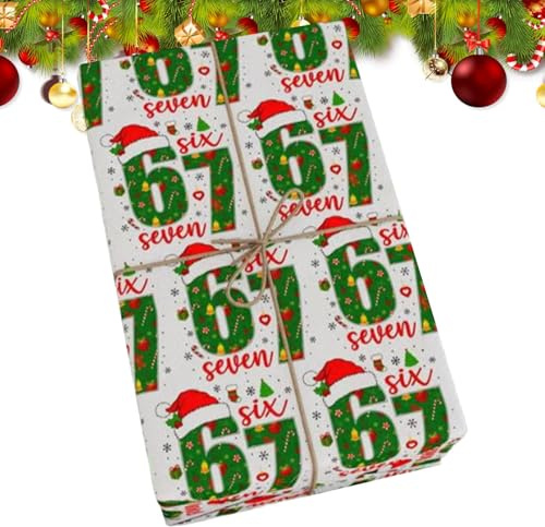 Funny 67 Edition Geschenkpapier - Meme Geschenkpapier für Weihnachten, Wichteln, lustiges Urlaubs-Geschenkpapier für Thanksgiving, Zuhause, Urlaub, Neujahr, Party, Abend, Freunde, Kinder