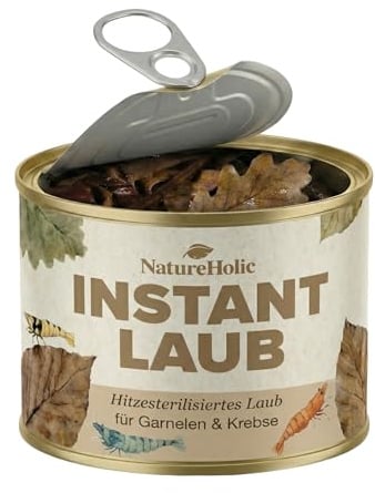NatureHolic Instant Laub I hitzesterilisierte Laubportionen I vorgeweicht und ohne Risiko I einfach ins Aquarium geben I Keine Schadstoffe, Keine Parasiten, Keine Chemie