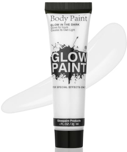 AOOWU White Face Body Paint, 25ml Professional Matte Makeup for Halloween SFX Cosplay, Water-Based Full-Coverage Blendable Cream, for Costume Party & Festival Body Painting