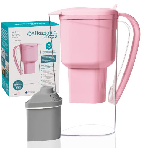 Wasserfilter Kanne Rosa 1,4 L Zeolithfilter für Leitungswasser Ohne BPA