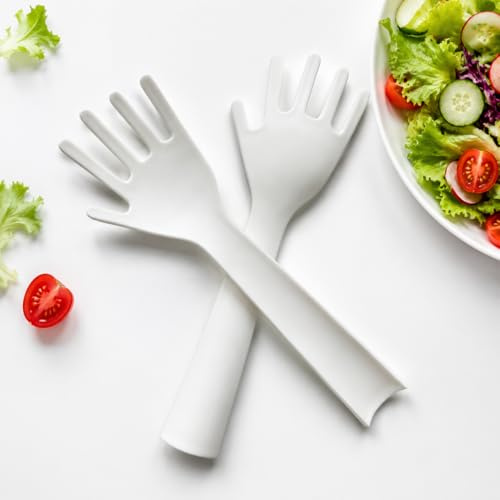Yaxloi 2 Pezzi Posate per Insalata in Plastica, Posate Insalata Divertenti | Manico Lungo 10,43 Pollici, Ideale per la Cucina, i Picnic e le Feste; Perfetto per Insalate, Contorni Freddi e Macedonie