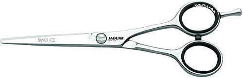 JAGUAR Haarschere WHITE LINE SILVER ICE 5.5, Classic Design, geschmiedetem Spezialstahl, Mikroverzahnung