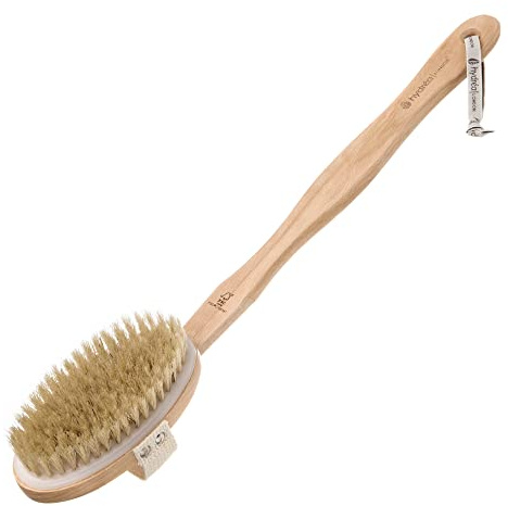 Long Handle Body Brush with Medium Strength Natural Bristles