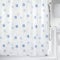 Spirella Milano Ciel Pearl Effect Textile Polyester Shower Curtain, 120 x 200 cm, White/Blue/Turquoise