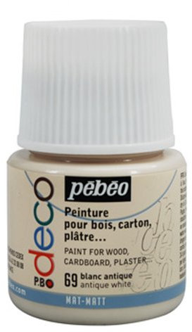 Pebeo 204-069 Deco Acrylic Paint 45 Milliliter Bottle, Antique White